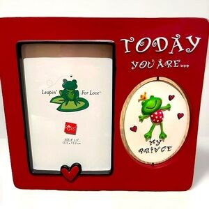 Russ Berrie Leaping For Love Prince Or Toad Picture Size 4" x 6"Revolving Frame